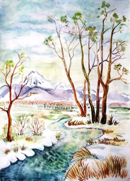 Весенний пейзаж для детей