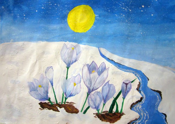 Весенняя композиция красками