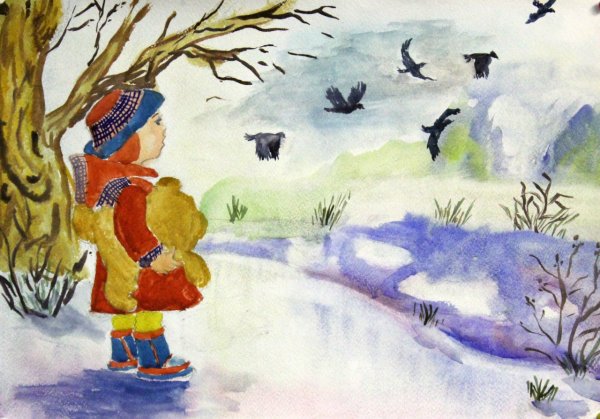 Рисование весеннего пейзажа