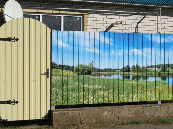 Забор из профлиста с узорами