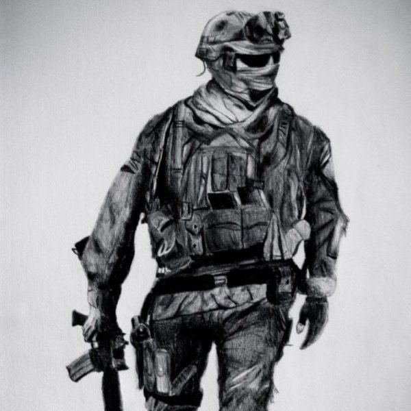 Гоуст из Call of Duty раскраска