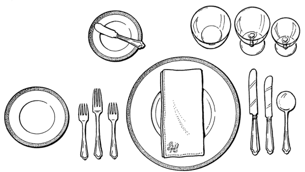 Сервировка стола зарисовка