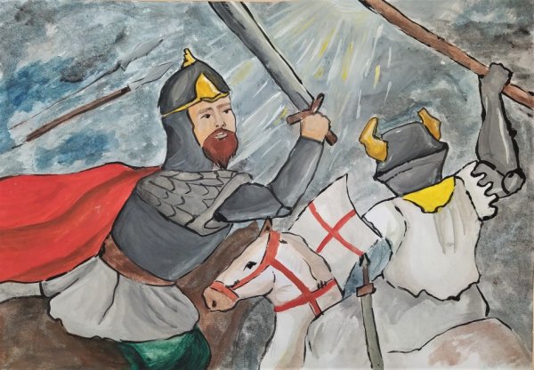 Александр Невский Ледовое побоище рисунок