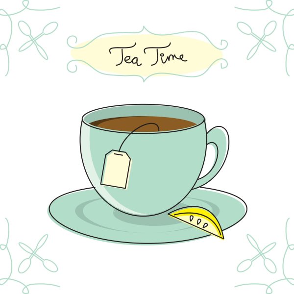 Нарисованная чашка чая