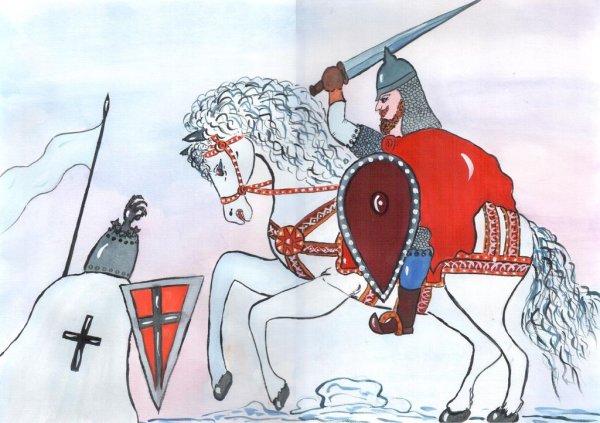 Александр Невский Ледовое побоище рисунок