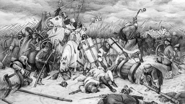 Ледовое побоище Александр Невский карандашом