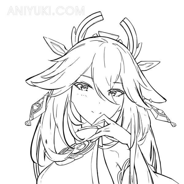 Яэ Мико раскраска