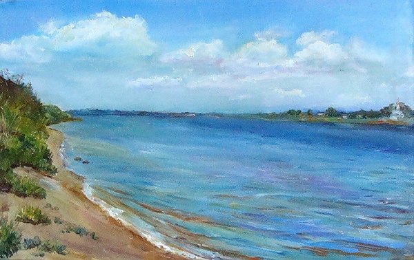 Меж КРУТЫХ Бережков речка Волга течет