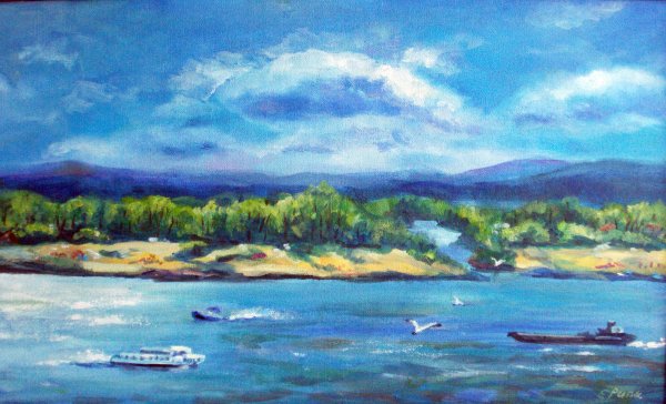 Река Волга для рисования