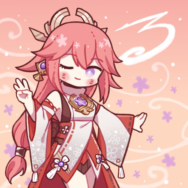 Яэ Мико Геншин Импакт официальный арт