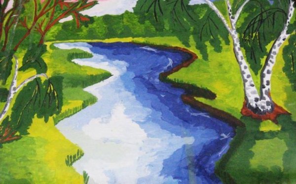 Рисунок Волги реки детский