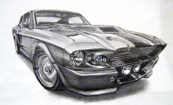 Рисунок машины карандашом