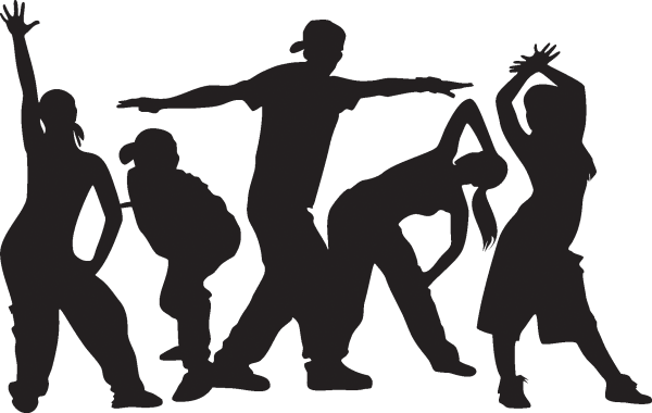 Силуэты танцующих людей