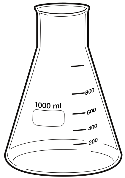 Химия лабораторная колба Эрленмейера