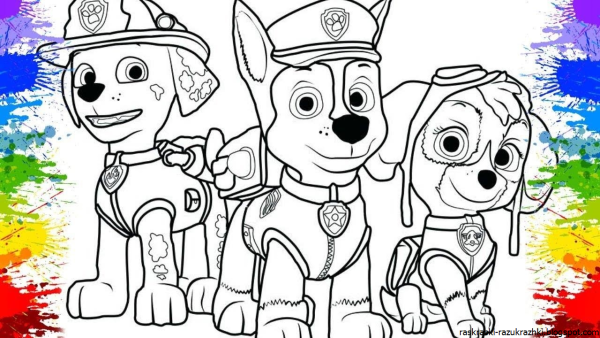 Маршал Щенячий патруль раскраска