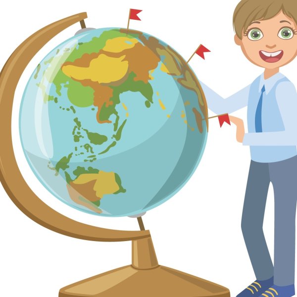 Ученик с глобусом