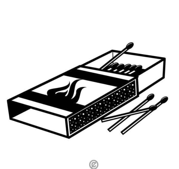 Коробок спичек на прозрачном фоне