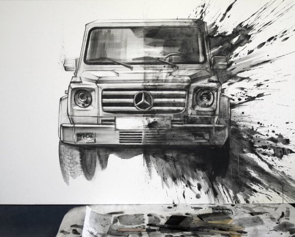 Мерседес g 65 АМГ карандашом
