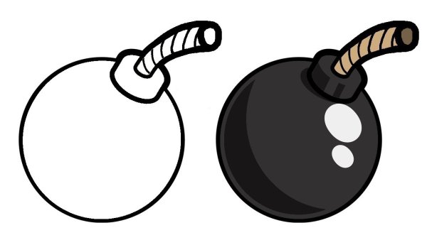 Нарисовать бомбу