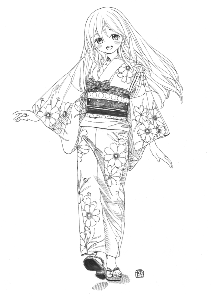 Кимоно эскиз