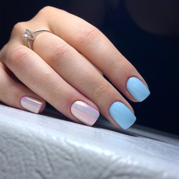 Маникюр на квадратные ногти