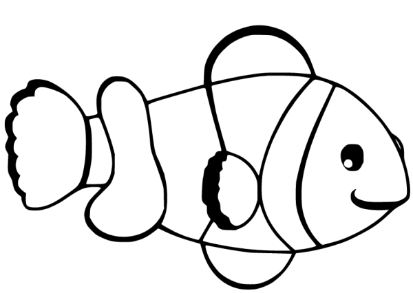 Рыбка клоун раскраска для детей