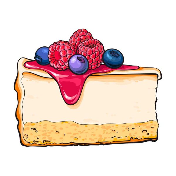 Кусочек торта нарисованный