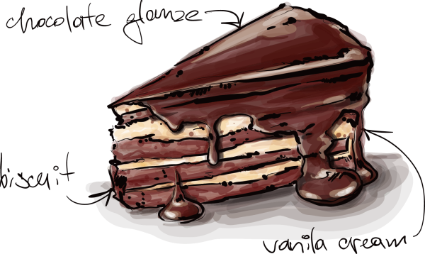 Нарисованный кусок торта