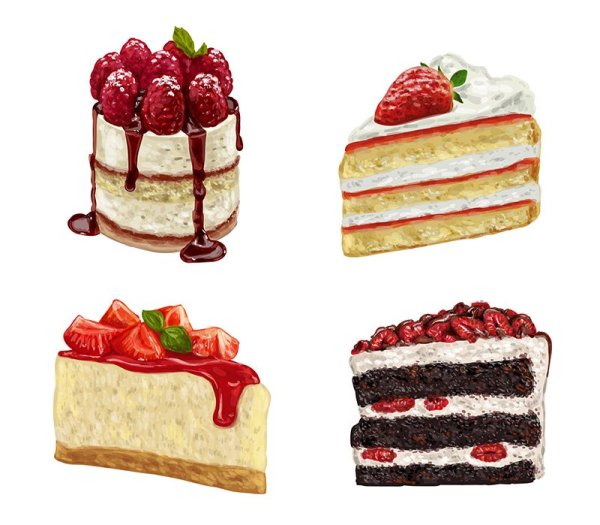 Нарисованный кусок торта