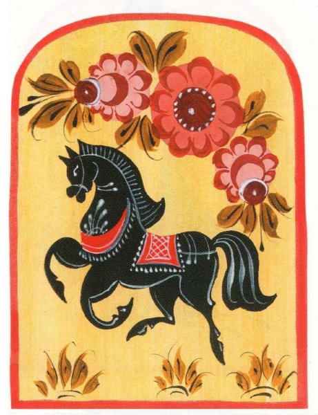 Традиционная роспись Городецкая Хохломская Городецкая