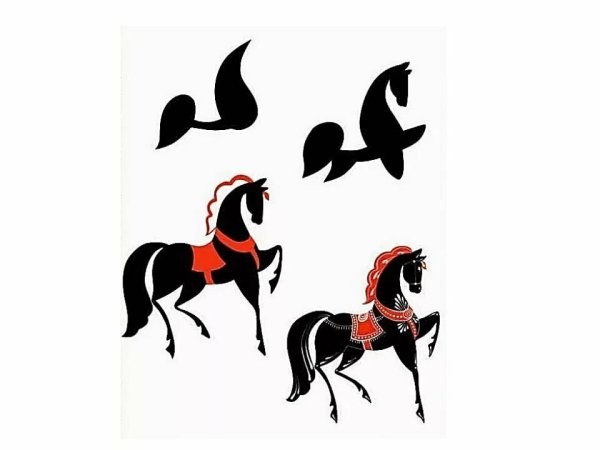 Городецкая роспись элементы лошади