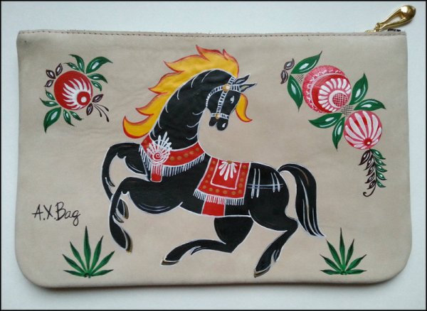 Расписной конь Городецкая роспись