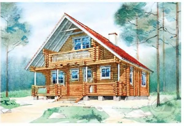 Деревянная изба с мансардой