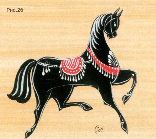Изображение коня в Городецкой росписи