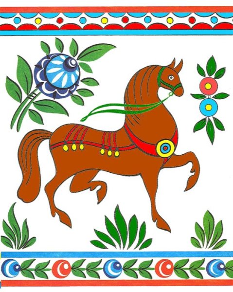 Городетская лошадь роспись