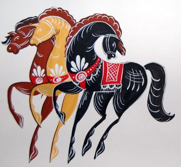 Городецкая роспись Городецкий конь