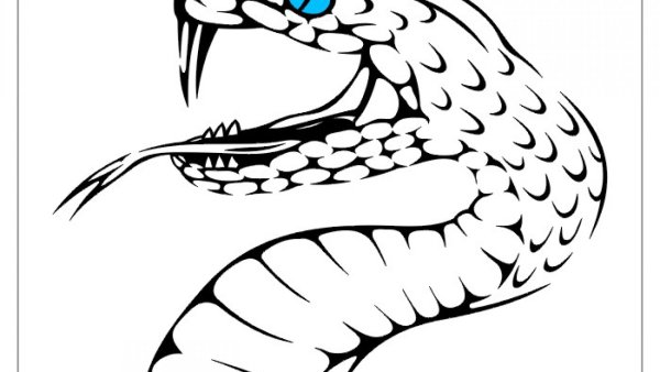 Тату голова змеи