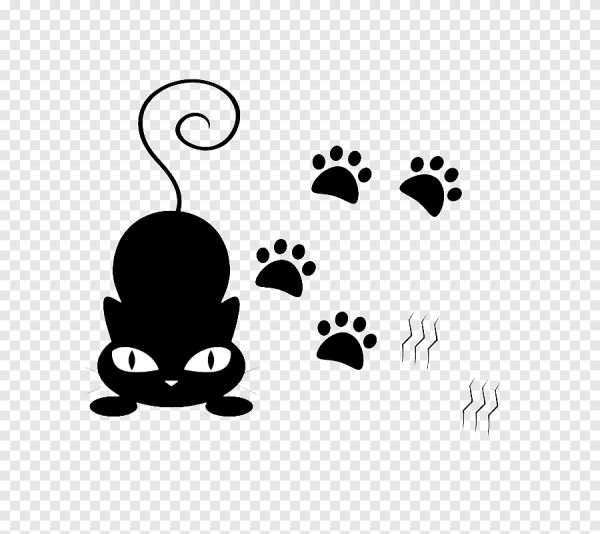 Нарисовать кошачий след