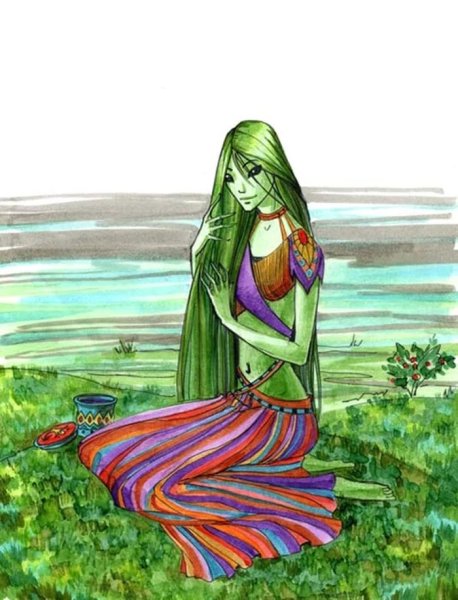 Кикимора трафарет