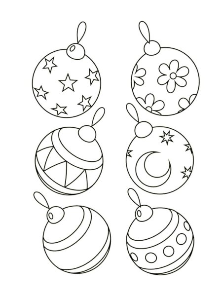 Елочные игрушки раскраска