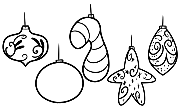 Раскраска новогодние игрушки