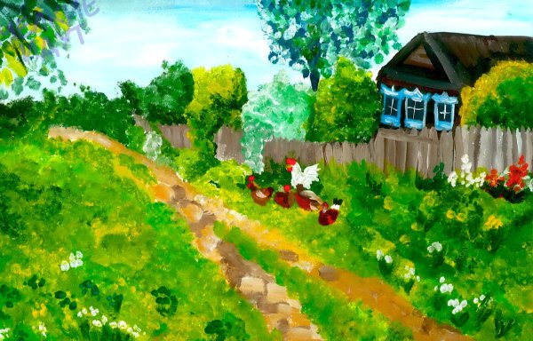 Сельский пейзаж для детей