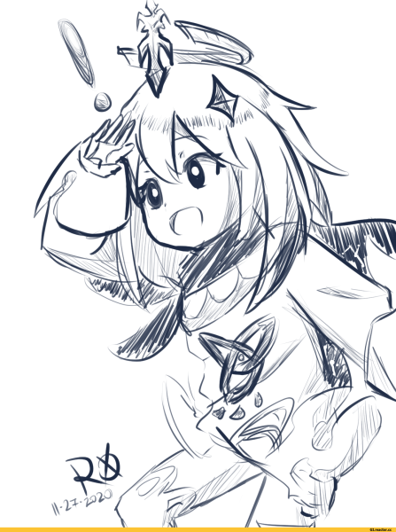 Паймон раскраска Геншин