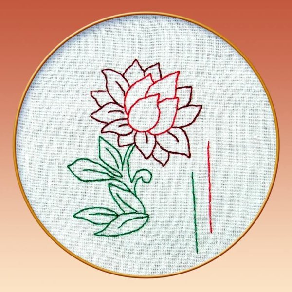 Вышивка салфетки стебельчатым швом