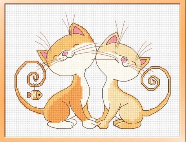 Вышивка котик