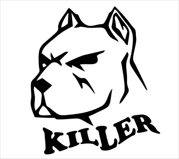 Трафарет питбуля