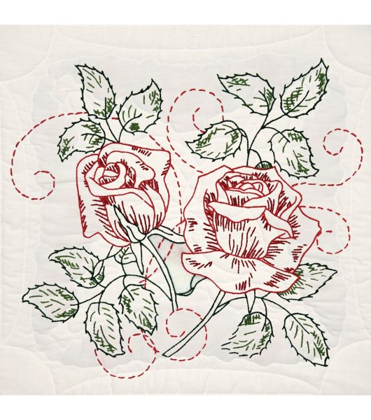 Вышивка гладью розы