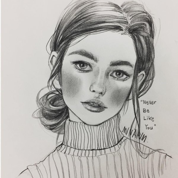 Портрет девушки карандашом