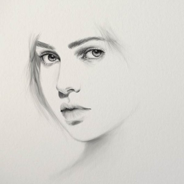 Портрет девушки карандашом