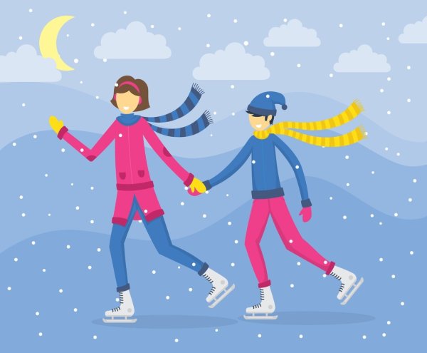 Коньки рисунок